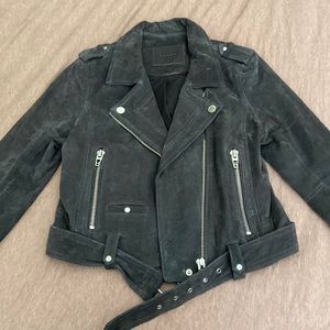Blank NYC grey suede moto jacket size M